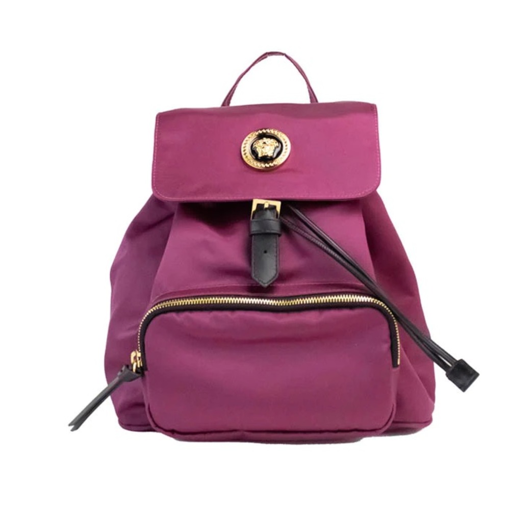 Versace Burgundy Nylon Backpack